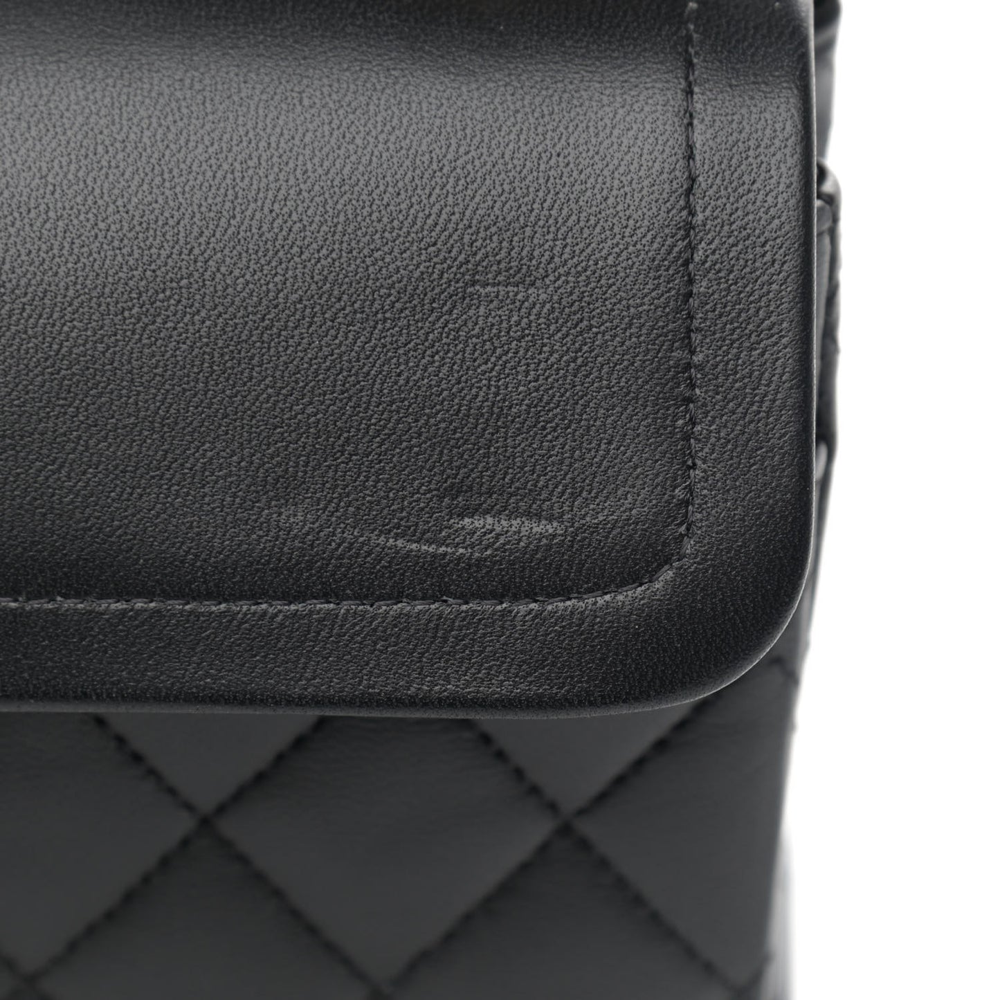 Lambskin Quilted Small Double Flap Black