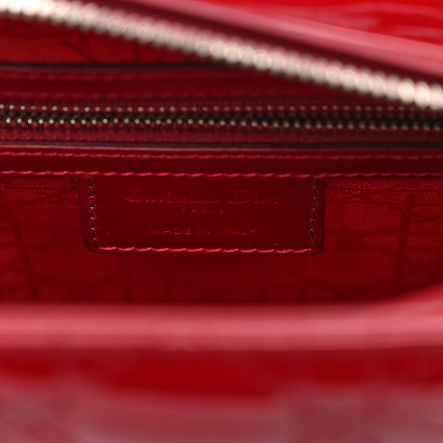 Patent Cannage Medium Lady Dior Burgundy Red