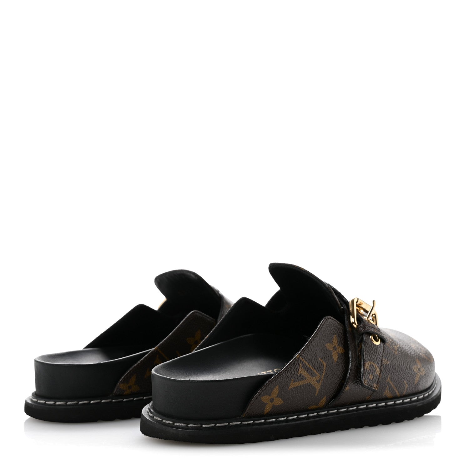 Louis Vuitton Patent Monogram Womens Cosy Flat Comfort Clog Mules 36 Brown 5 of 13