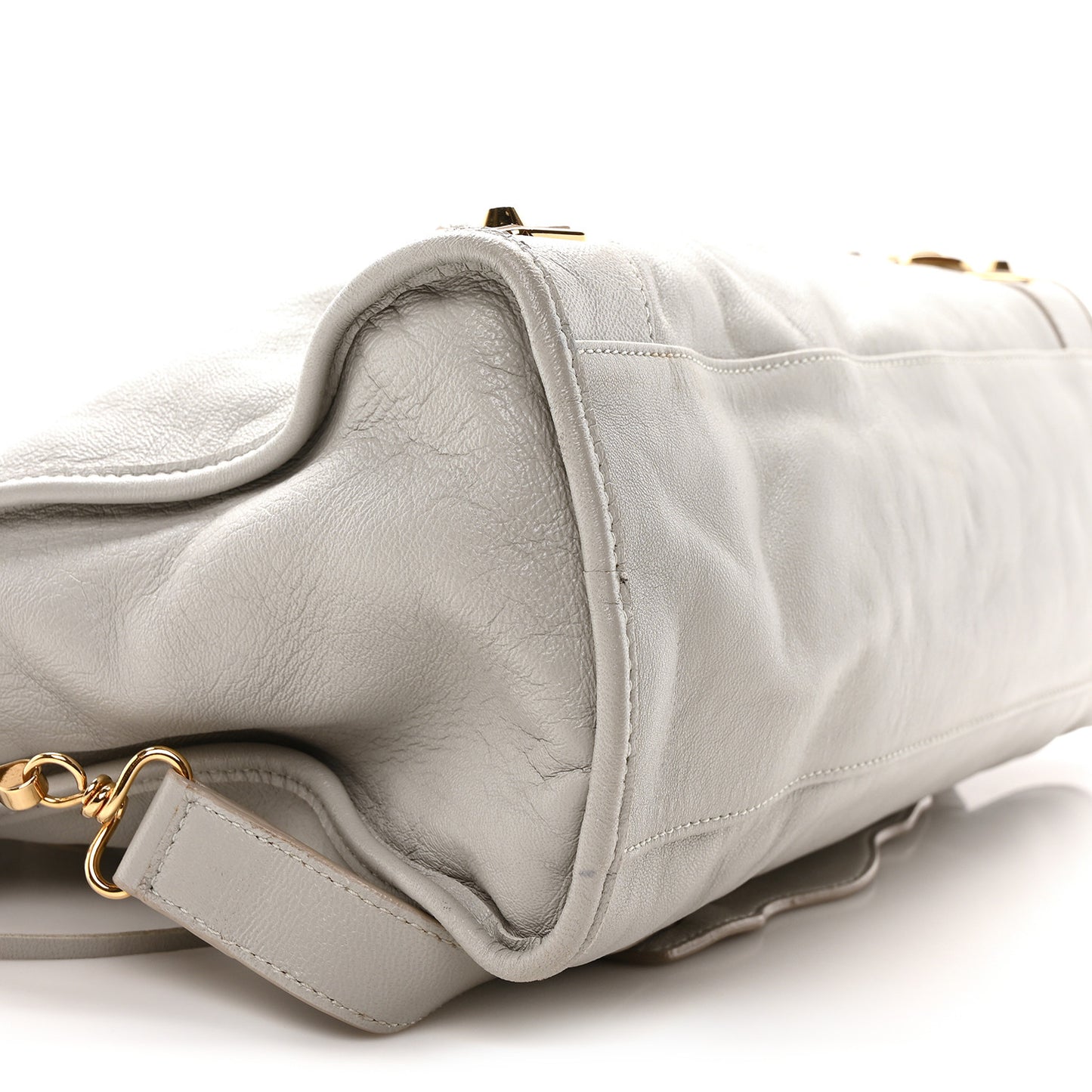 Agneau Gold Metallic Edge Hardware City Gris Glace