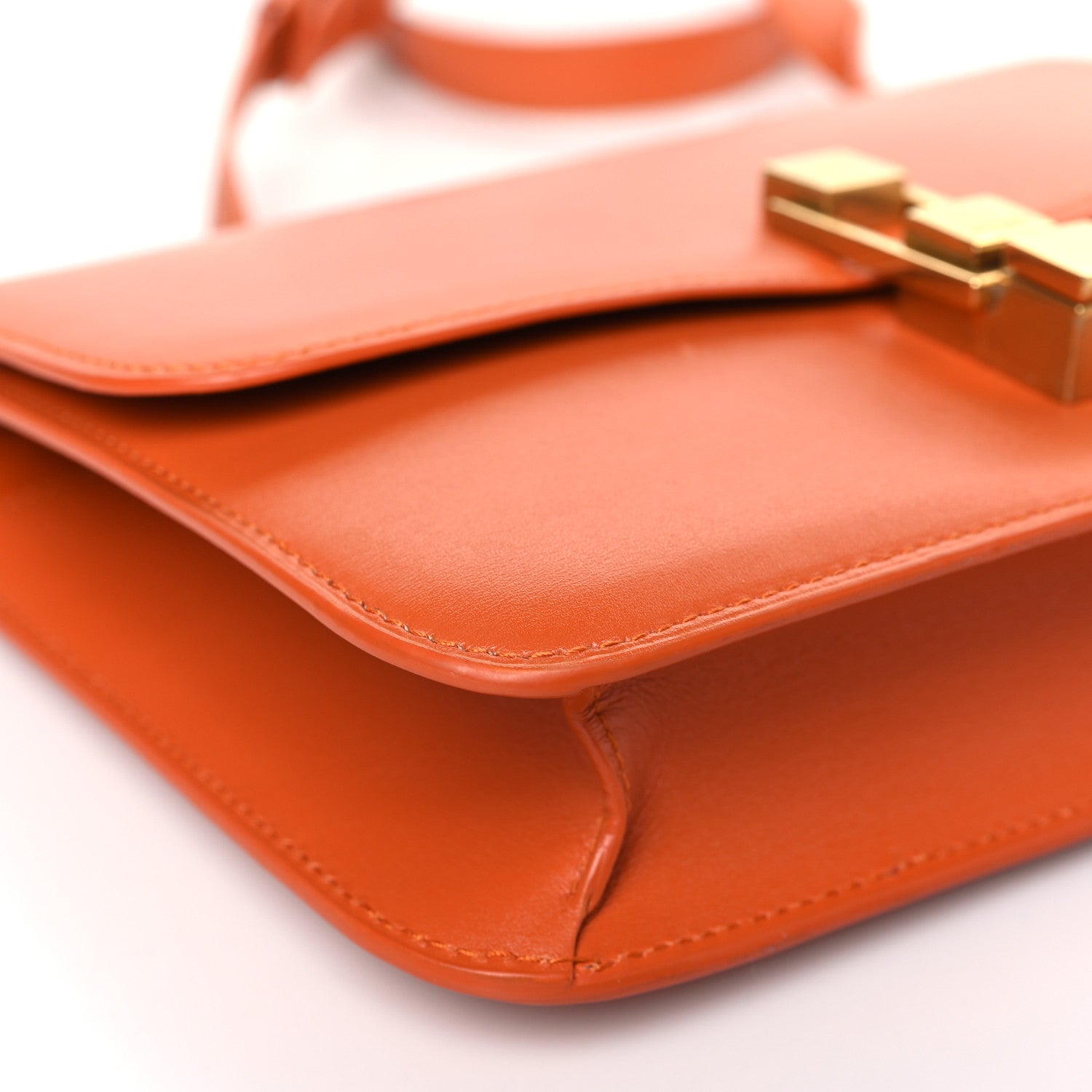 Saint Laurent Smooth Calfskin Carre Satchel Orange 8 of 9