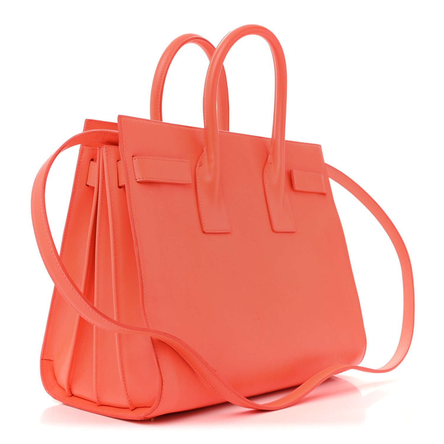 Saint Laurent Calfskin Small Sac De Jour Neon Orange 3 of 16