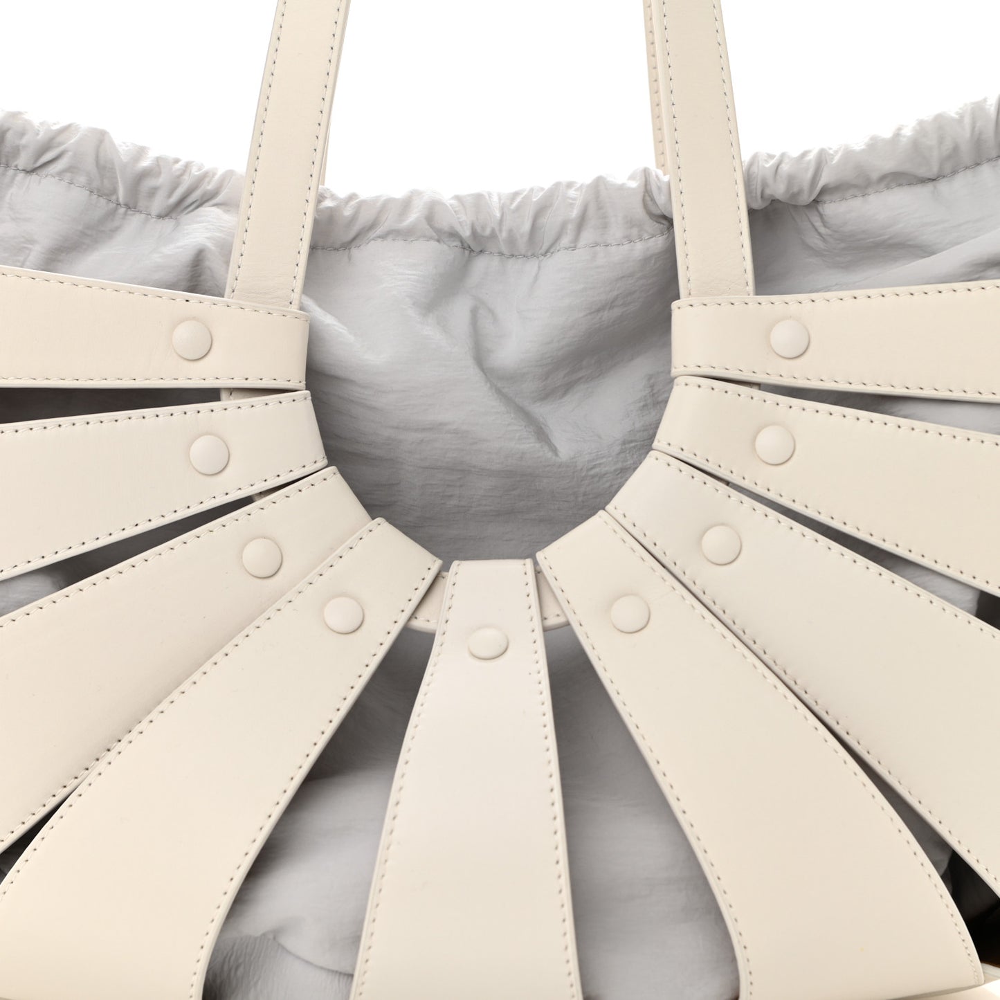 French Calfskin Shell Bag White Frost
