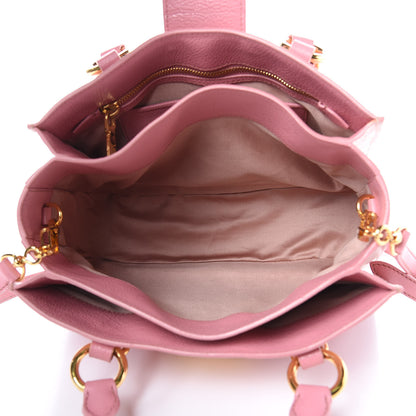 Miu Miu Goatskin Madras Shopping Tote Rosa Gemma 5 of 13