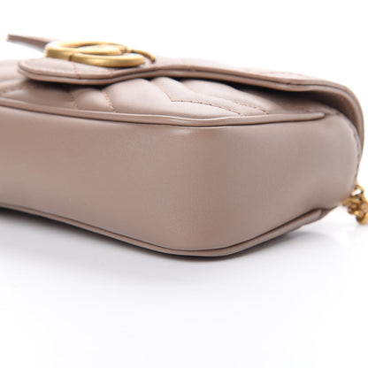 Gucci Calfskin Matelasse Super Mini GG Marmont Shoulder Bag Porcelain Rose 9 of 10