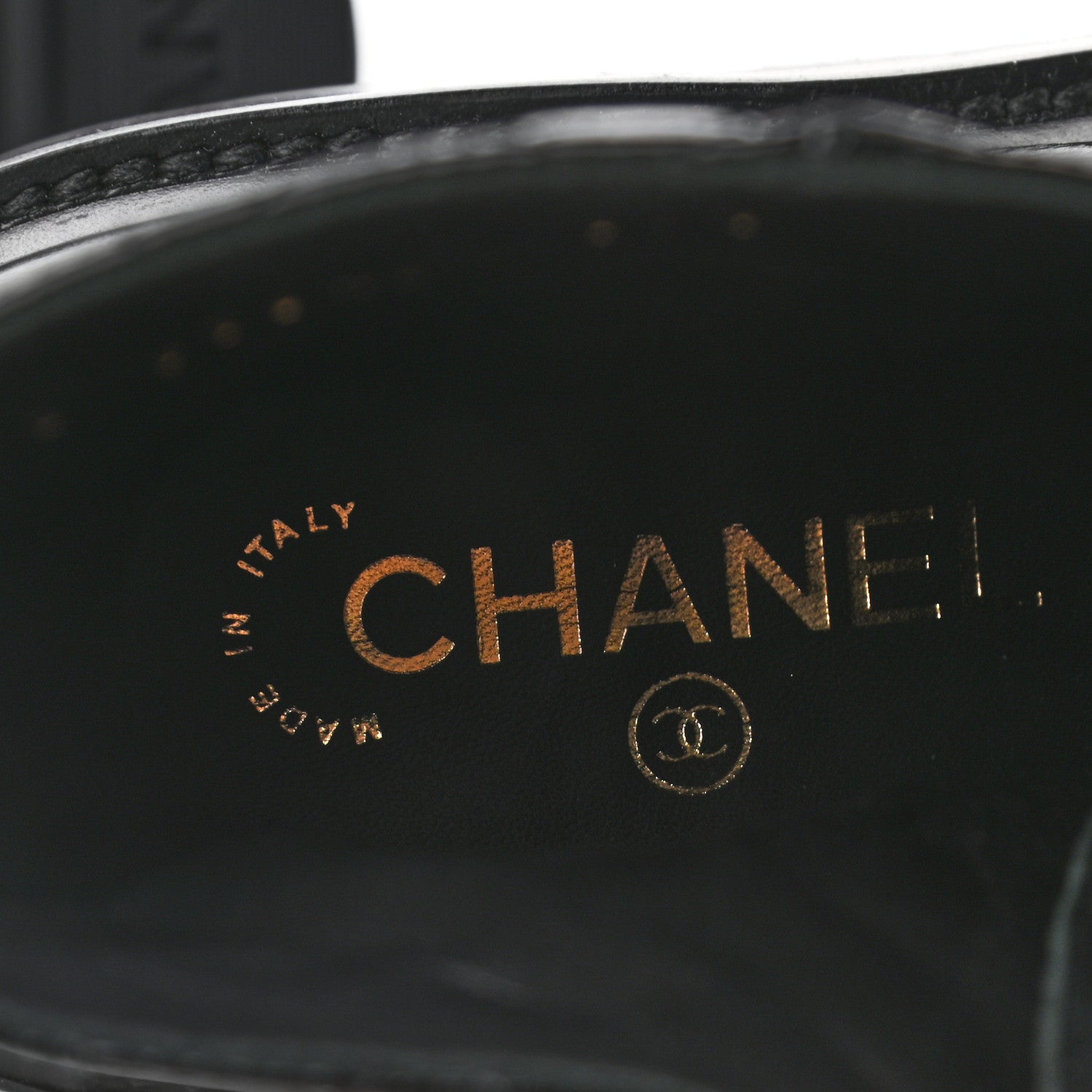Chanel Shiny Calfskin Quilted Lace Up Combat Boots 37.5 Black 7 of 9