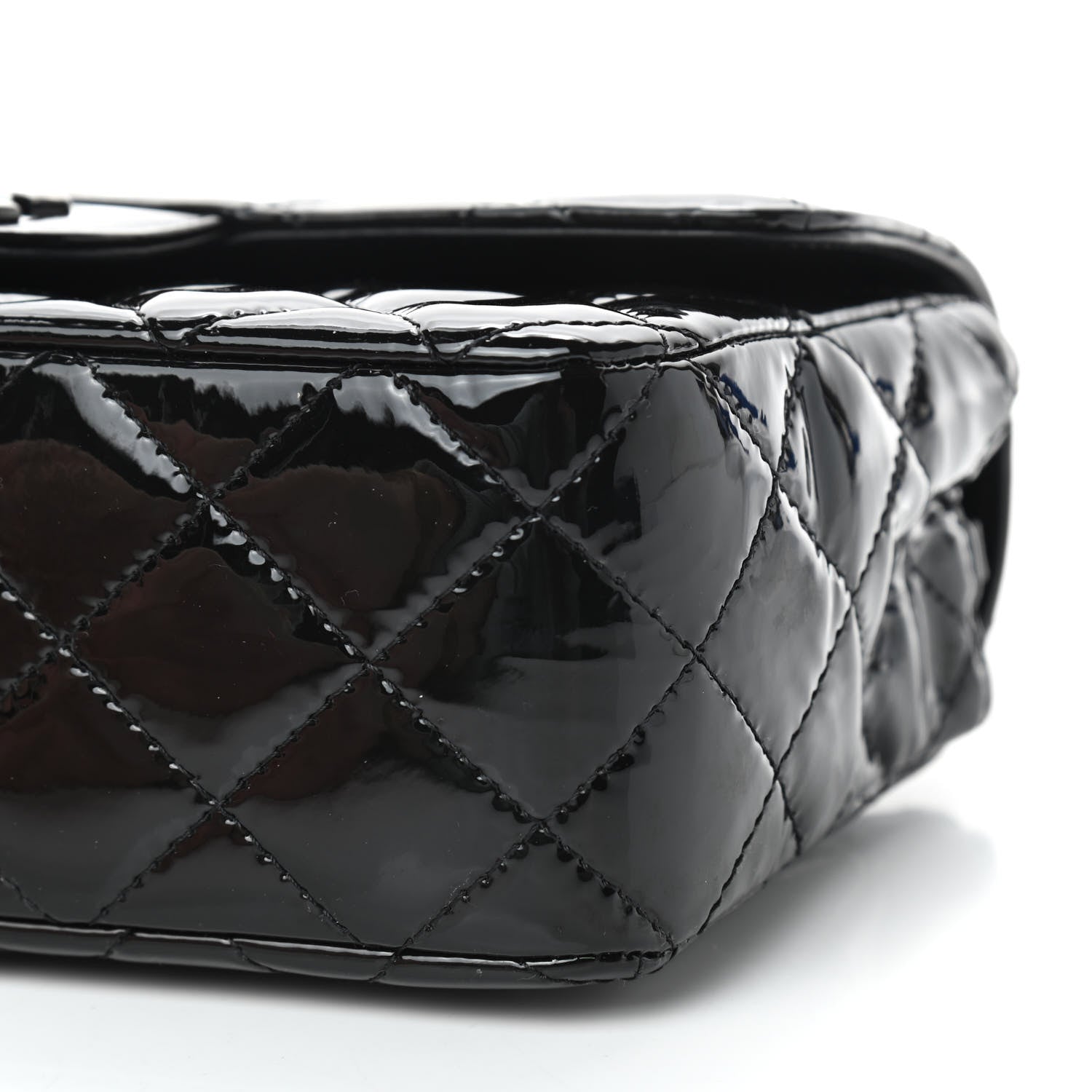 Chanel Patent Calfskin Quilted Mini Rectangular Flap So Black 6 of 8