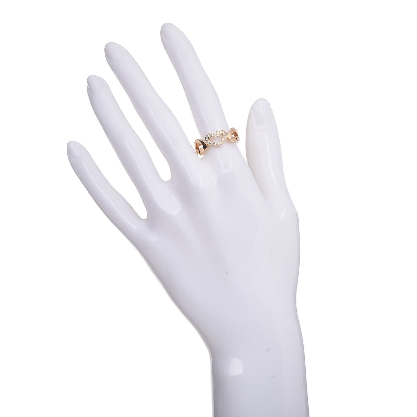 18K Yellow Gold Diamond Hearts and Symbols Ring 55 7.25