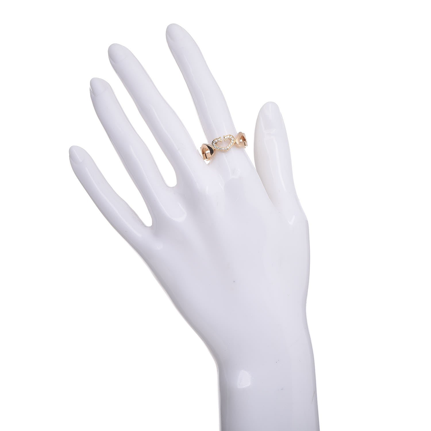 Cartier 18K Yellow Gold Diamond Hearts and Symbols Ring 55 7.25 2 of 4