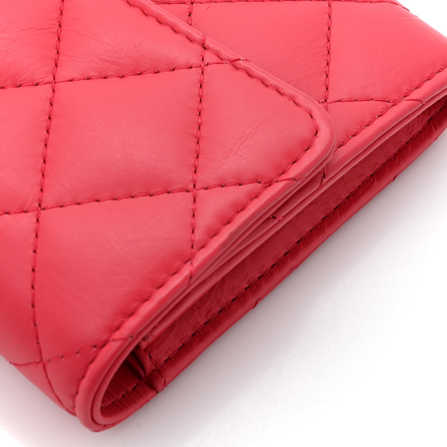 Calfskin Quilted 2.55 Reissue Flap Wallet Red