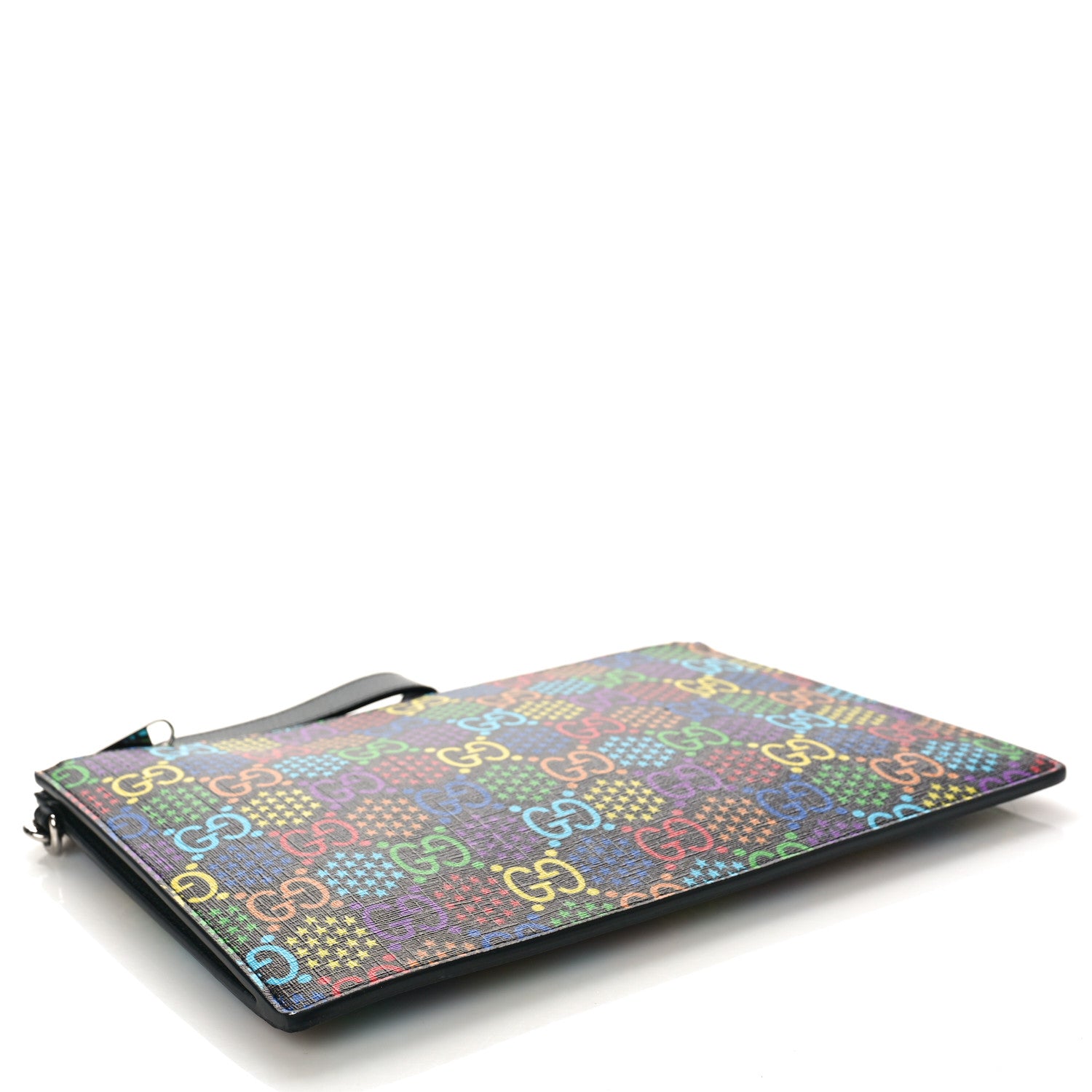Gucci GG Supreme Monogram Psychedelic Zip Wristlet Pouch Black Multicolor 4 of 8