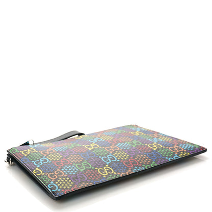 Gucci GG Supreme Monogram Psychedelic Zip Wristlet Pouch Black Multicolor 4 of 8