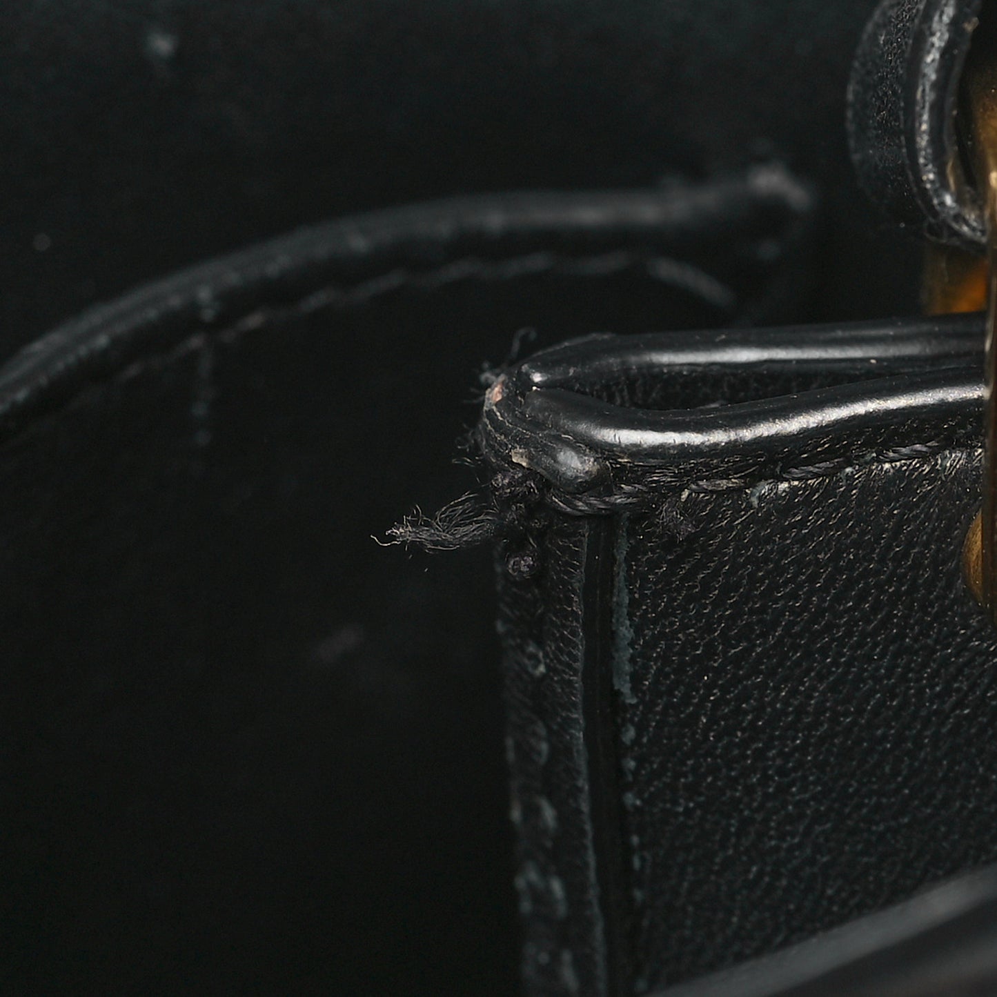 Smooth Calfskin Supervee Top Handle Bag Black