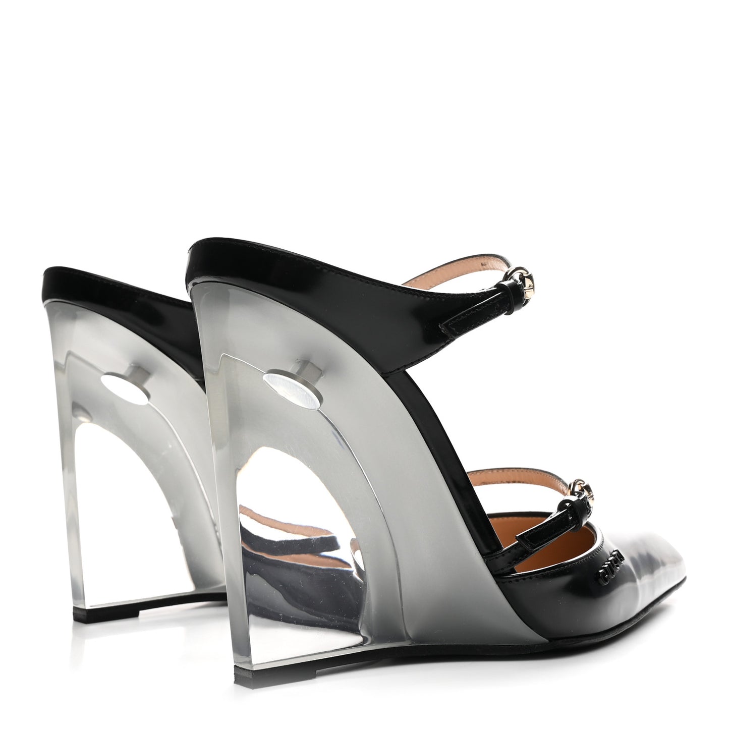 Regent Calfskin Wedge Mules 37 Black