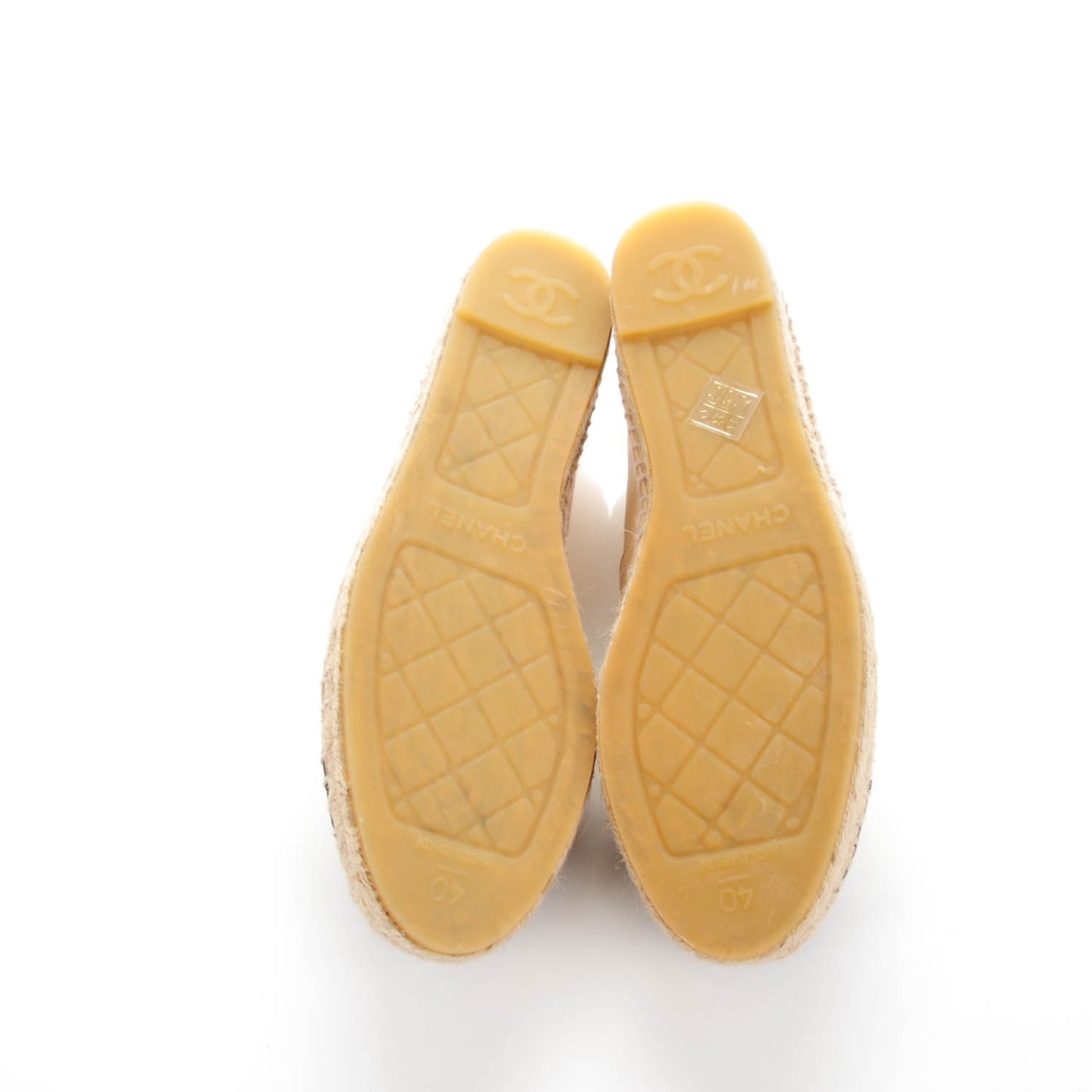 Lambskin CC Espadrilles 40 Beige Black