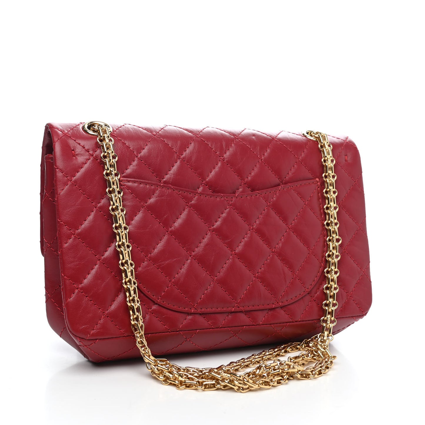 Aged Calfskin Quilted 2.55 Reissue 225 Flap Red
