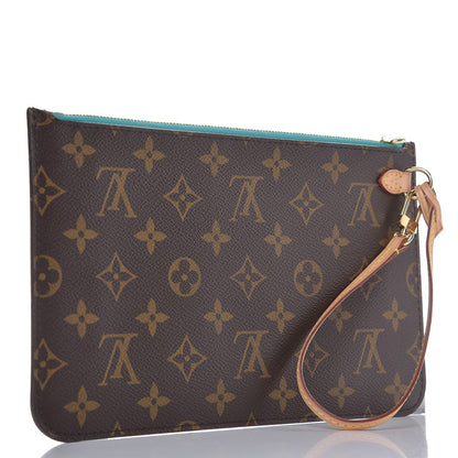 Louis Vuitton Monogram Neverfull MM GM Pochette Turquoise 3 of 7