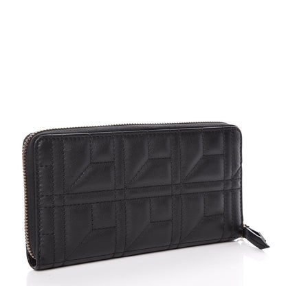 Gucci Calfskin Matelasse Pearly GG Marmont Zip Around Wallet Black 3 of 10