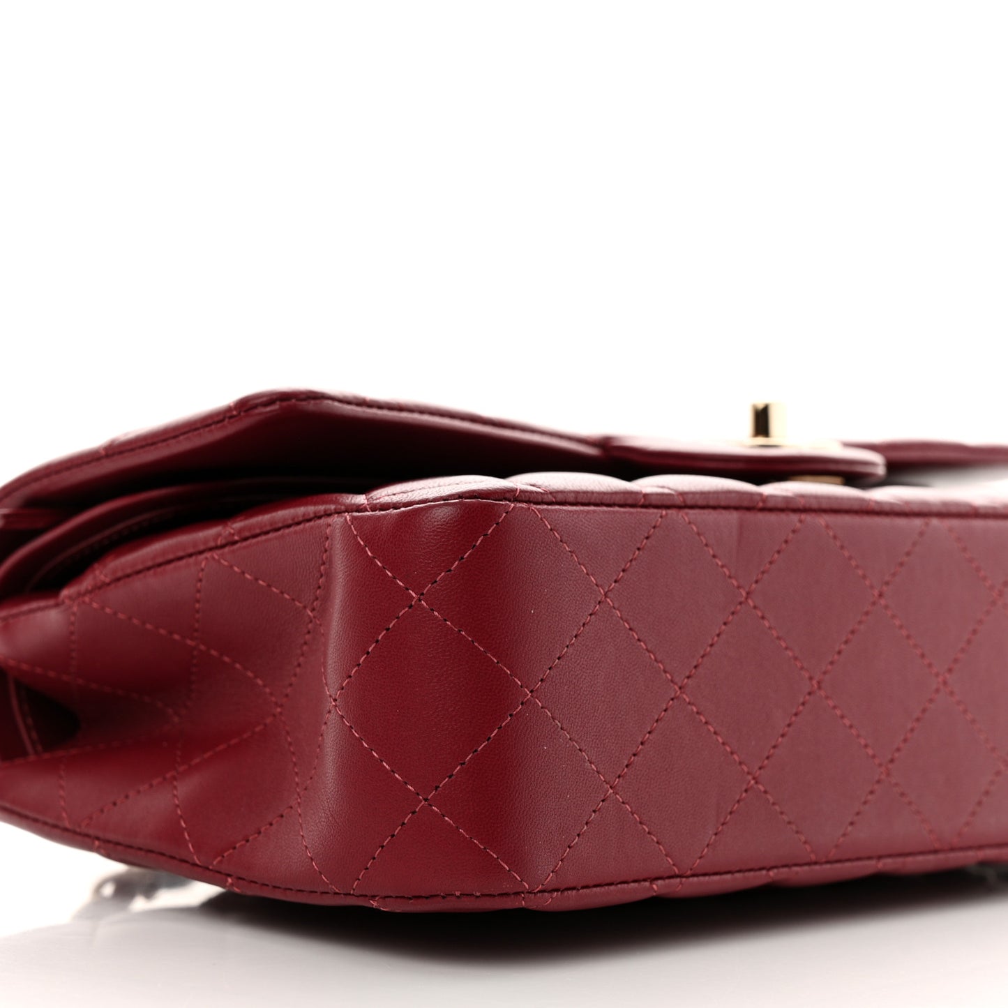 Lambskin Quilted Medium Double Flap Burgundy