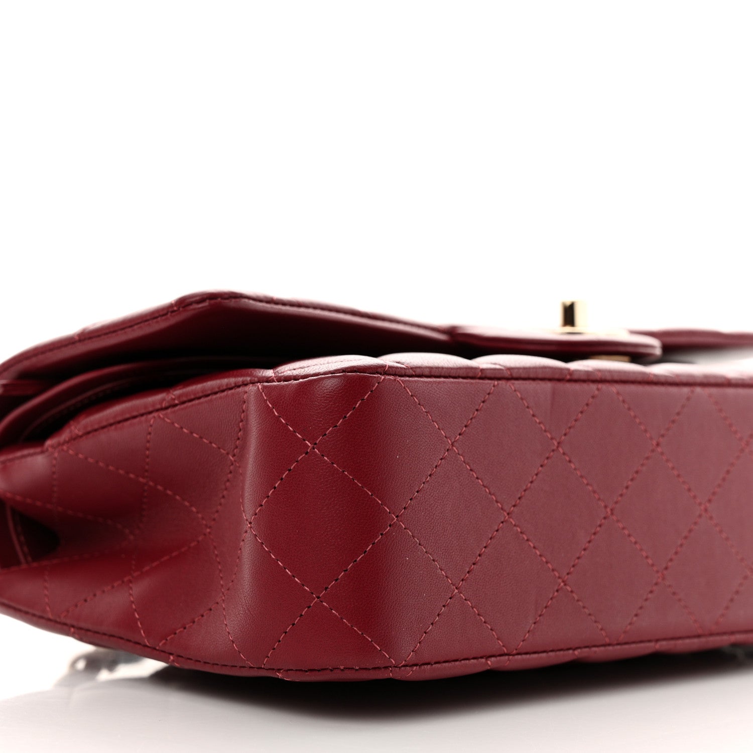 Chanel Lambskin Quilted Medium Double Flap Burgundy 9 of 15