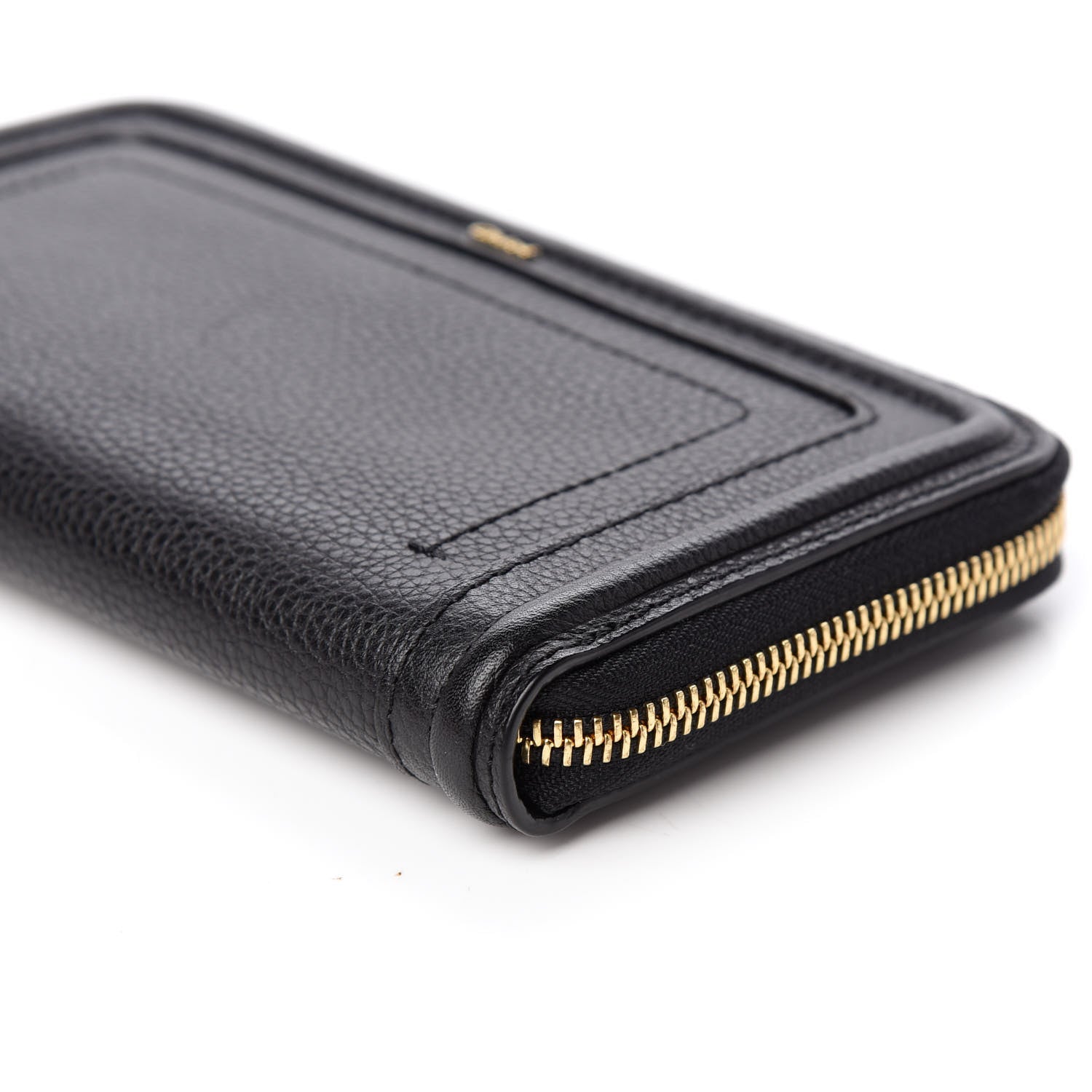 Chloe Grained Calfskin Paraty Long Zip Around Wallet Black 8 of 9