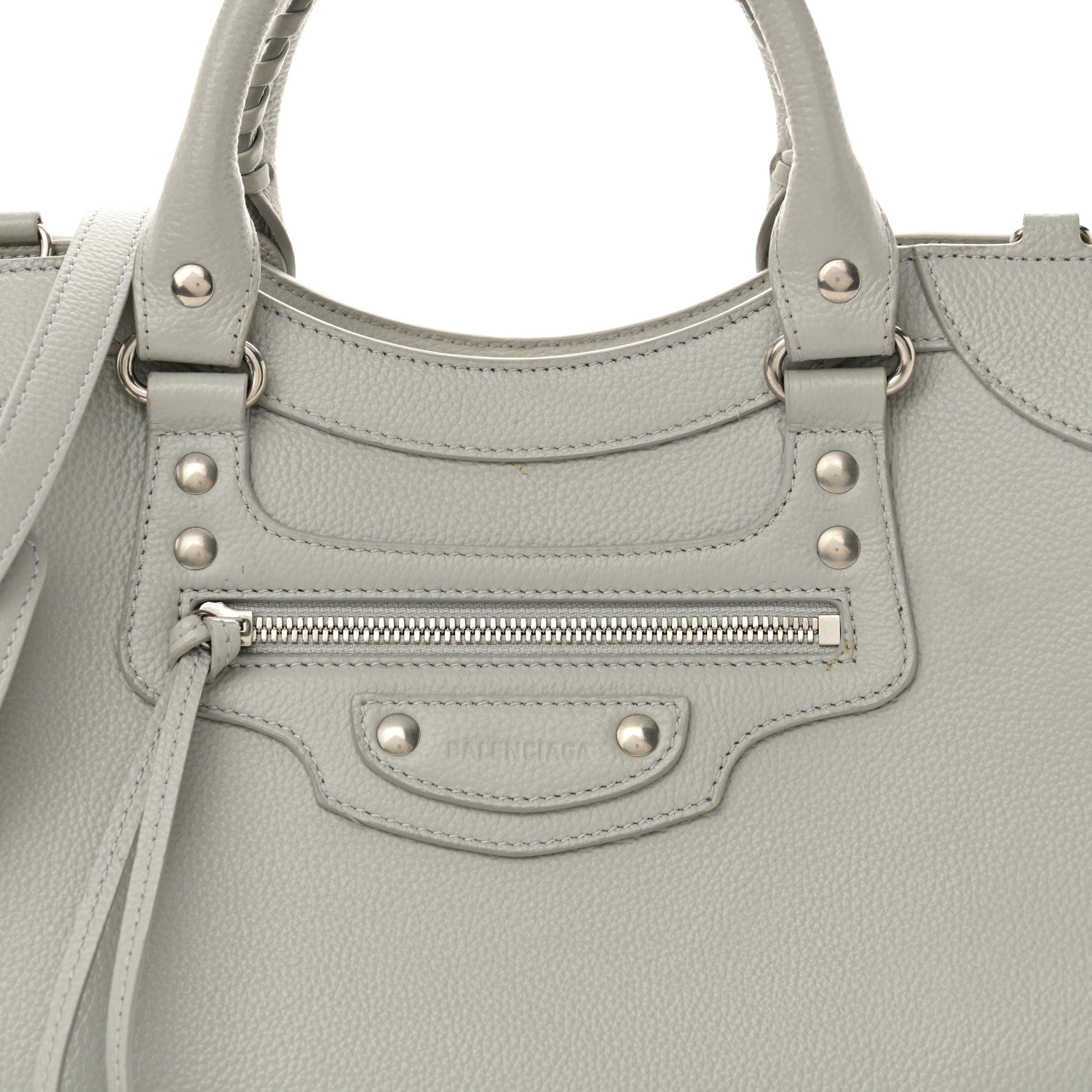 Balenciaga Grained Calfskin Silver Hardware Neo Classic City Light Grey 8 of 13