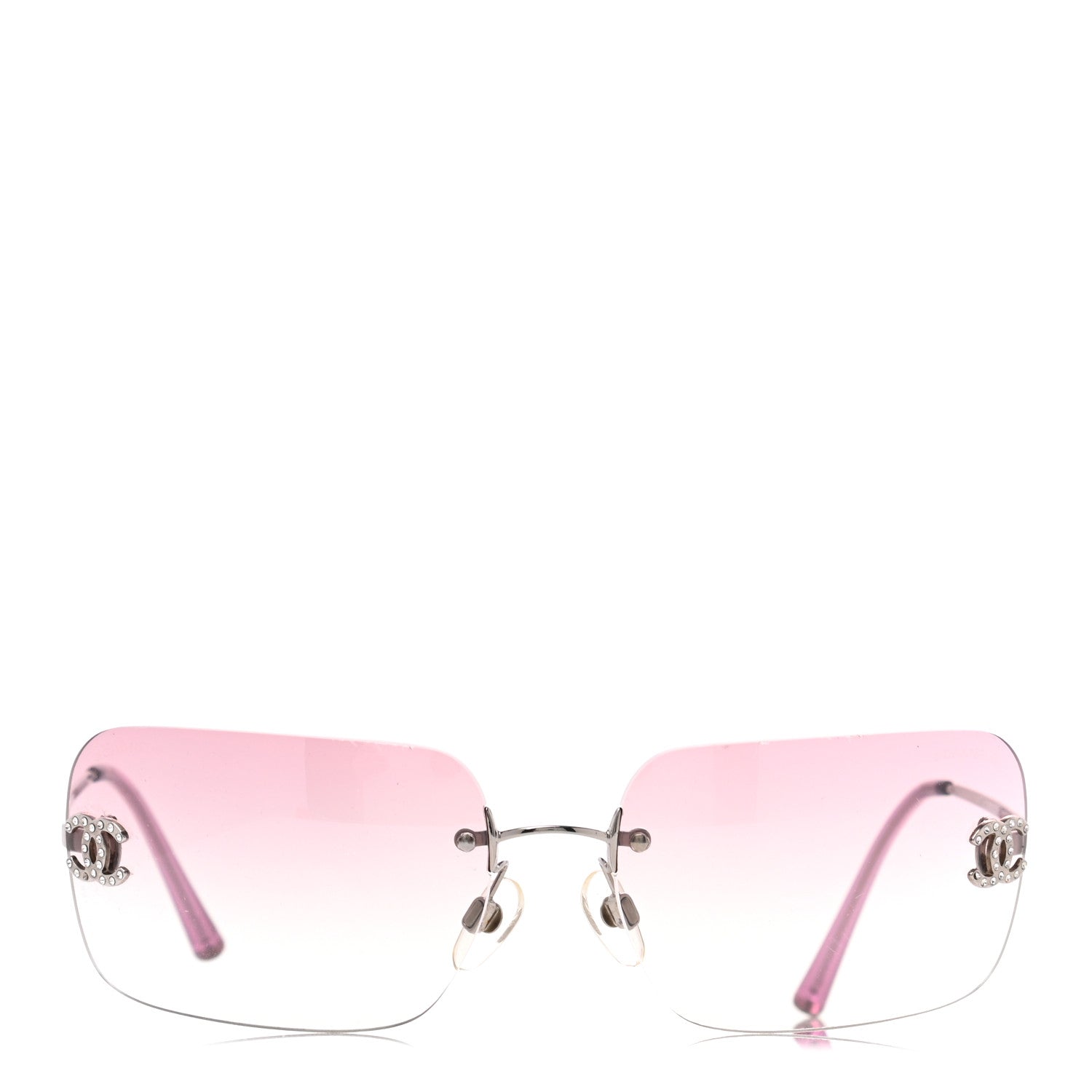 Chanel Metal Crystal CC Logo Sunglasses 4017-D Pink 2 of 8