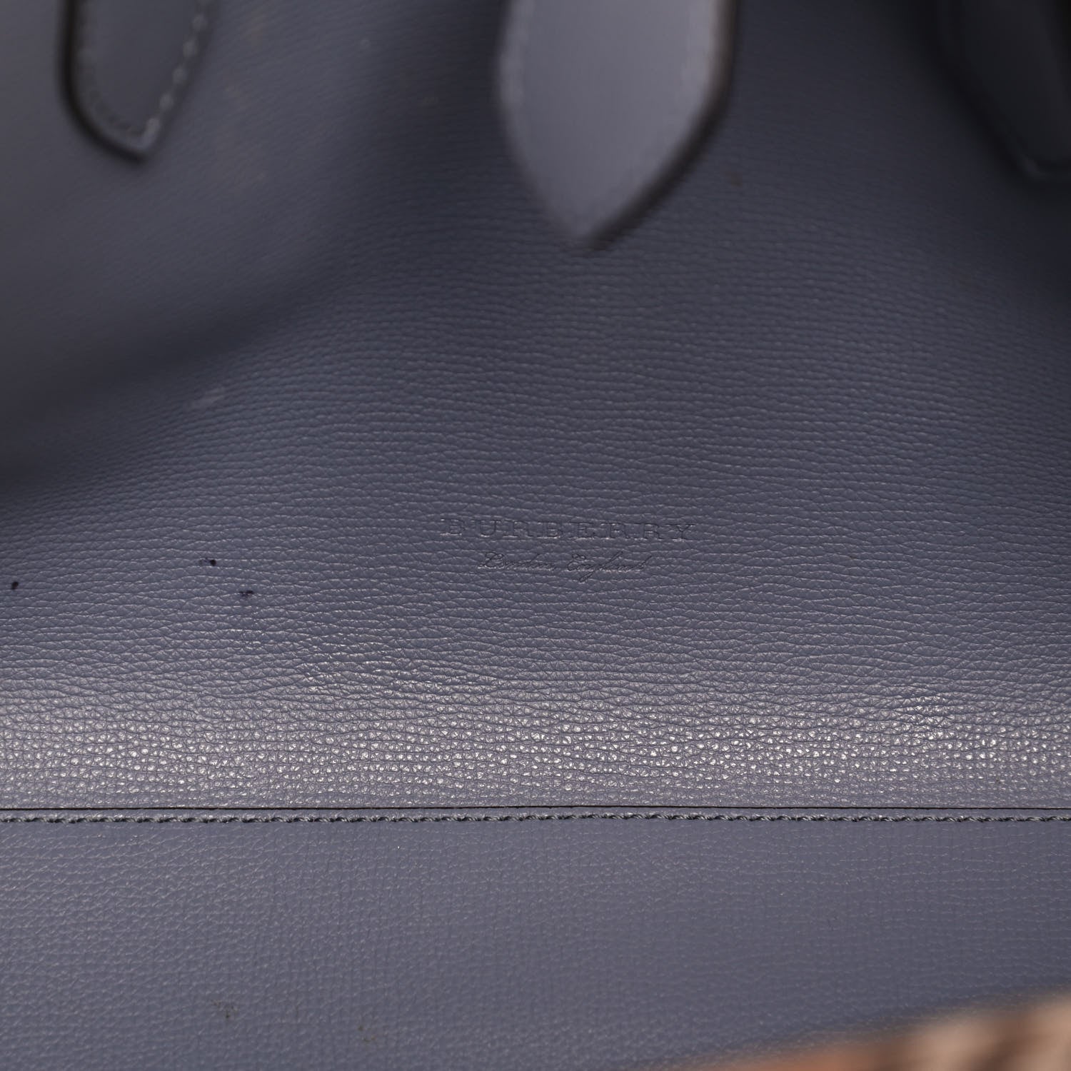 Burberry Calfskin Haymarket Check Small Reversible Tote Slate Blue 10 of 23