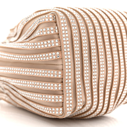 Jimmy Choo Suede Mesh Crystal Embellished Stripe Bon Bon Bucket Bag Macaron Mix 8 of 9