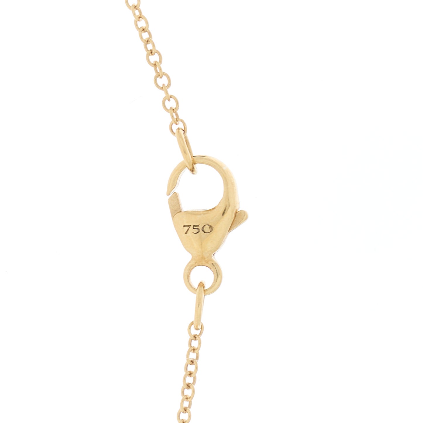 18K Yellow Gold Diamond Turquoise 7mm Petite Chatelaine Pendant Necklace