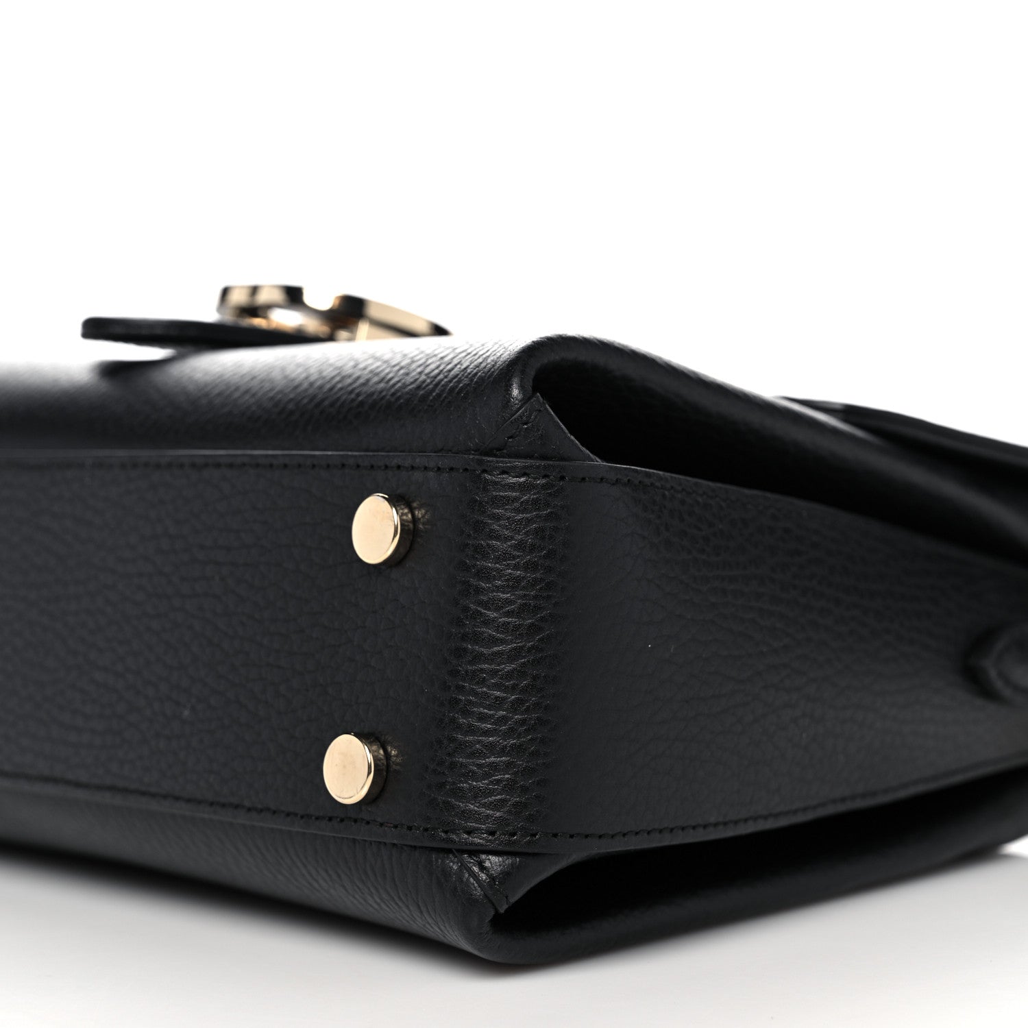 Gucci Dollar Calfskin Interlocking G Top Handle Shoulder Bag Black 10 of 12