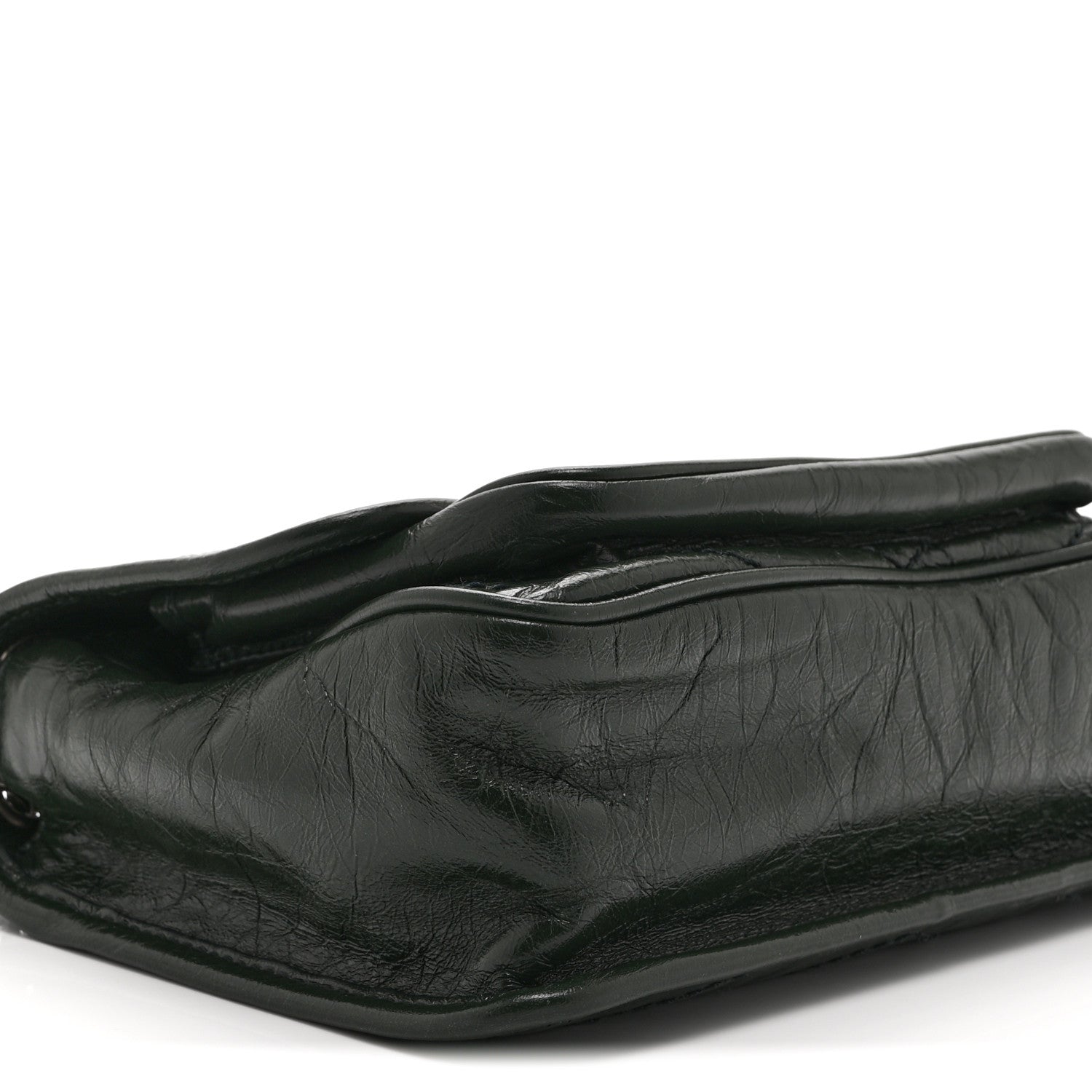 Saint Laurent Crinkled Calfskin Matelasse Monogram Baby Niki Chain Satchel Dark Green 9 of 10