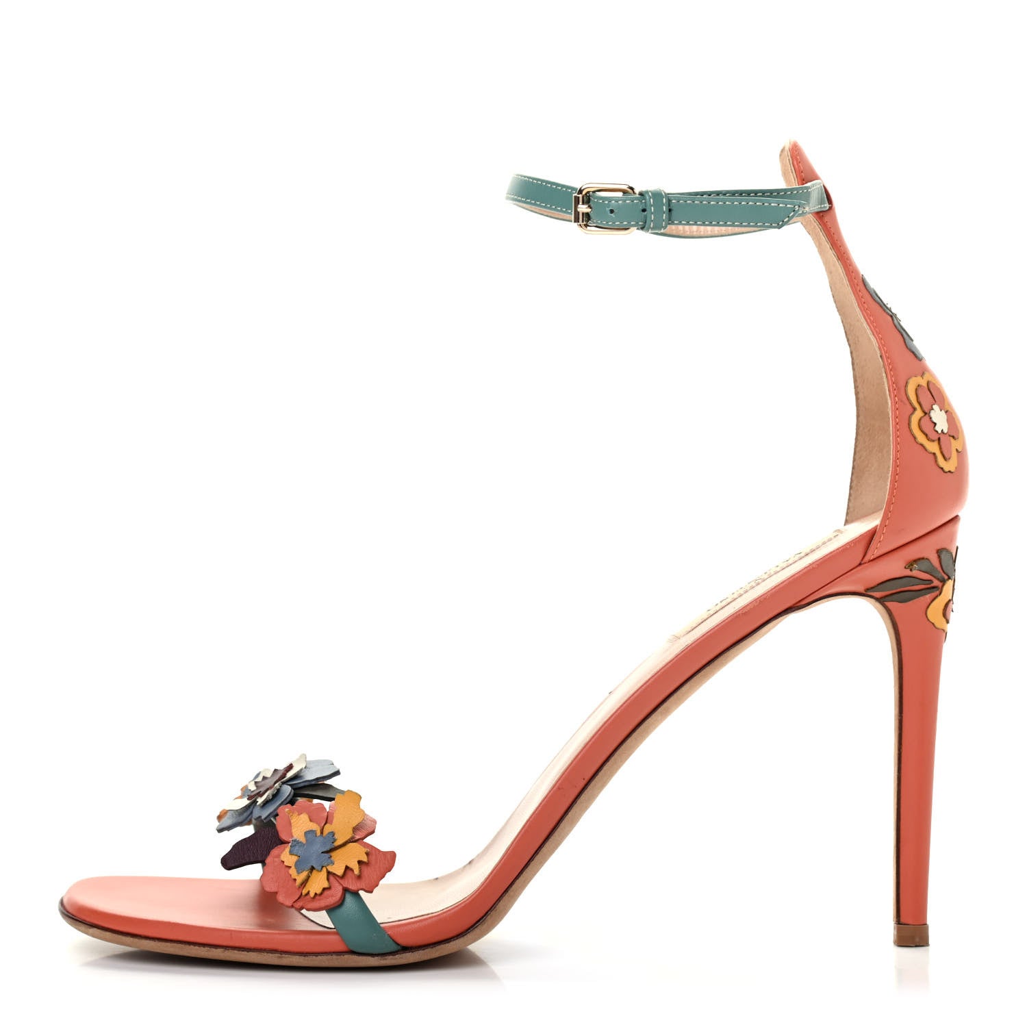 Valentino Garavani Calfskin Floral Sandals 41 Multicolor 1 of 7