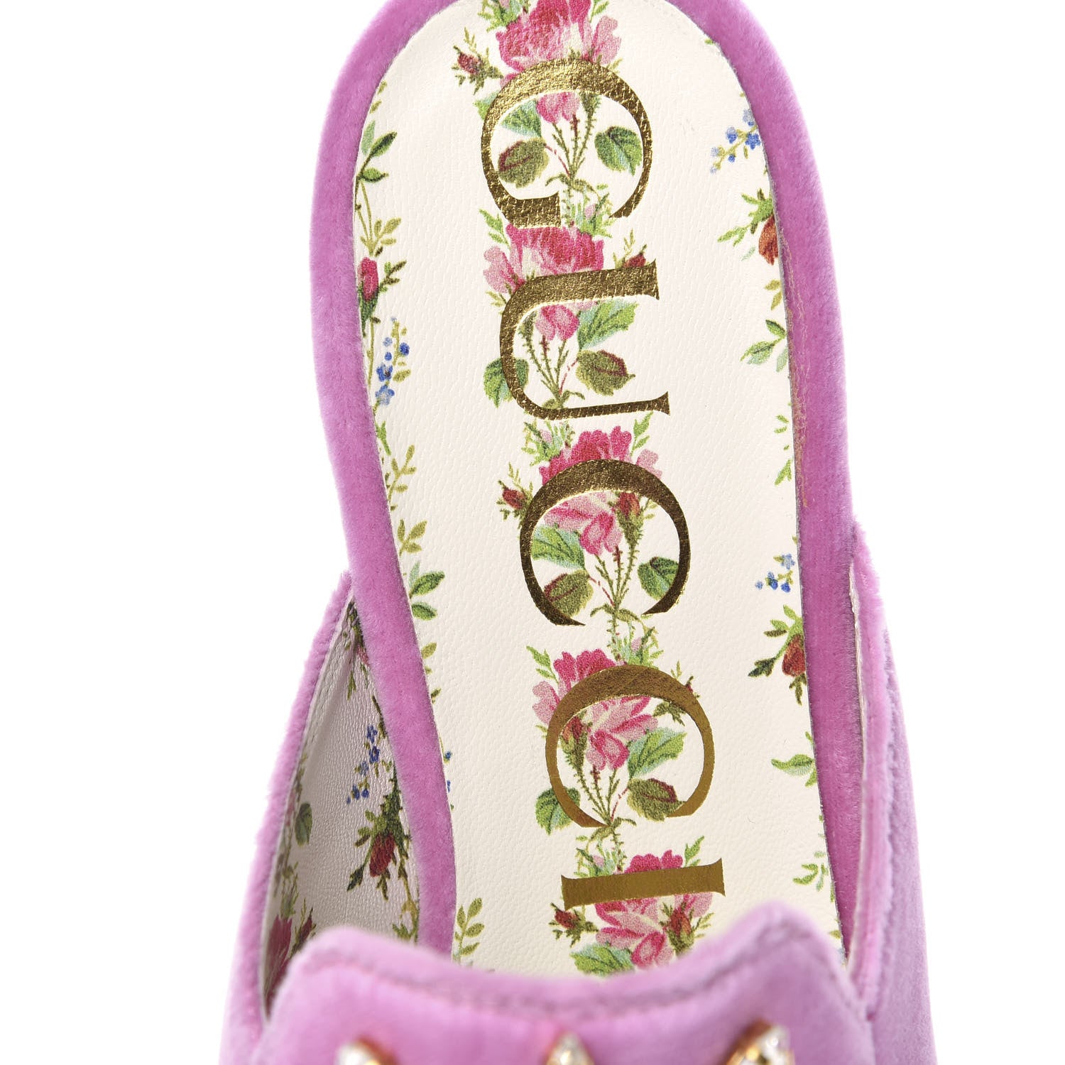 Gucci Velvet Marquise Crystals Womens Princetown Slippers 37.5 Malva Dark Malva 6 of 9