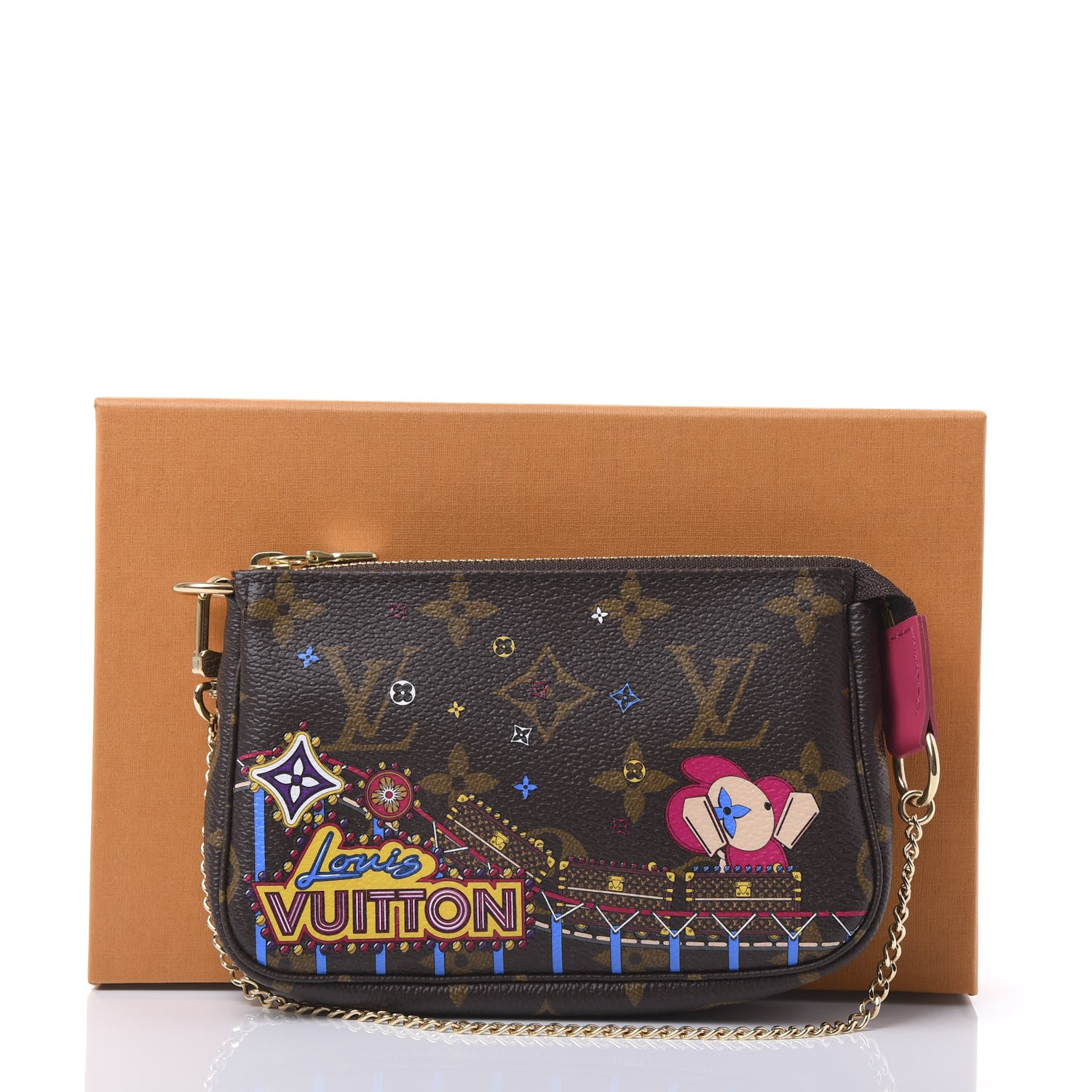 Louis Vuitton Monogram 2020 Christmas Animation Roller Coaster Mini Pochette Accessories Pivoine 11 of 11
