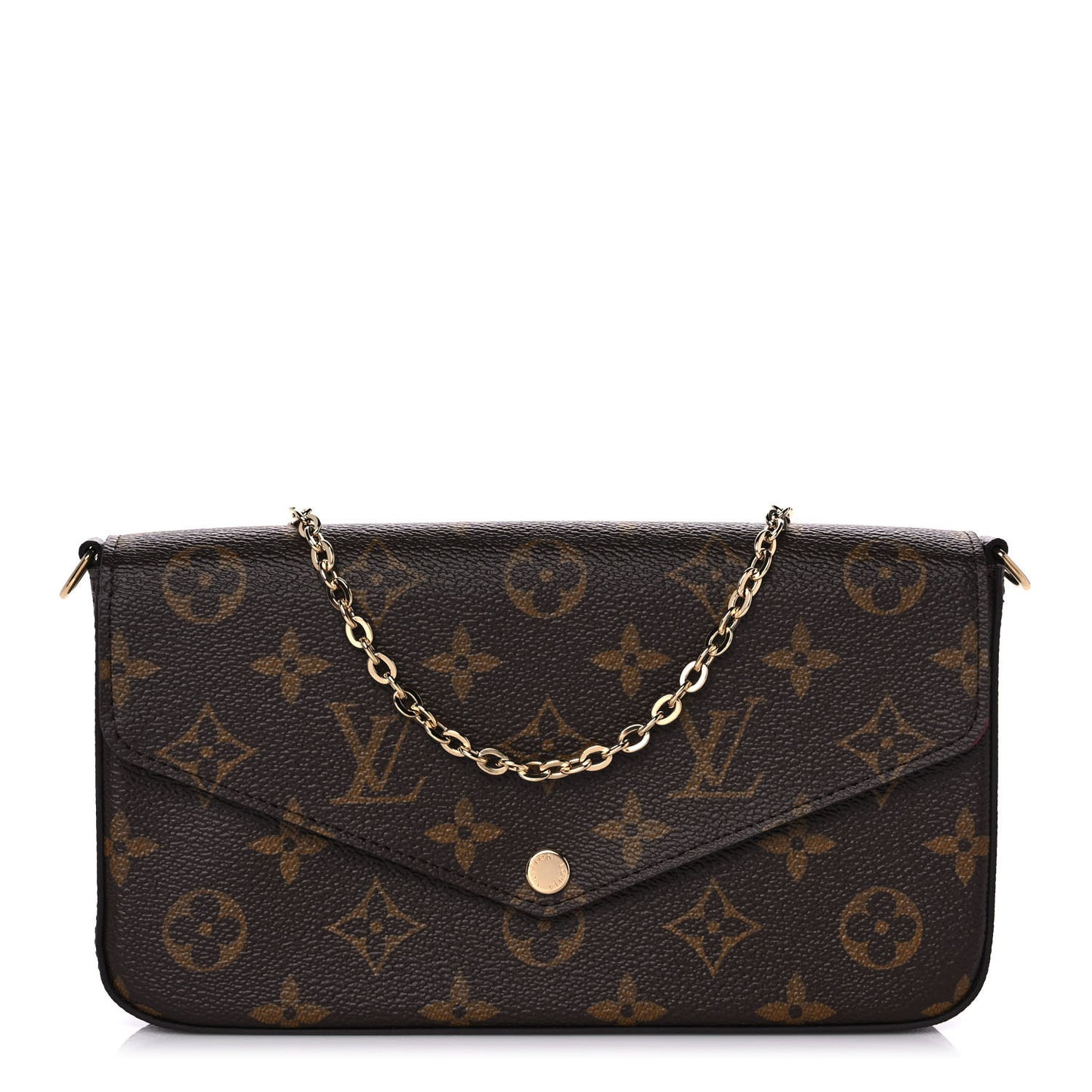 Monogram Pochette Felicie Chain Wallet Fuchsia