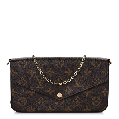 Louis Vuitton Monogram Pochette Felicie Chain Wallet Fuchsia 3 of 10