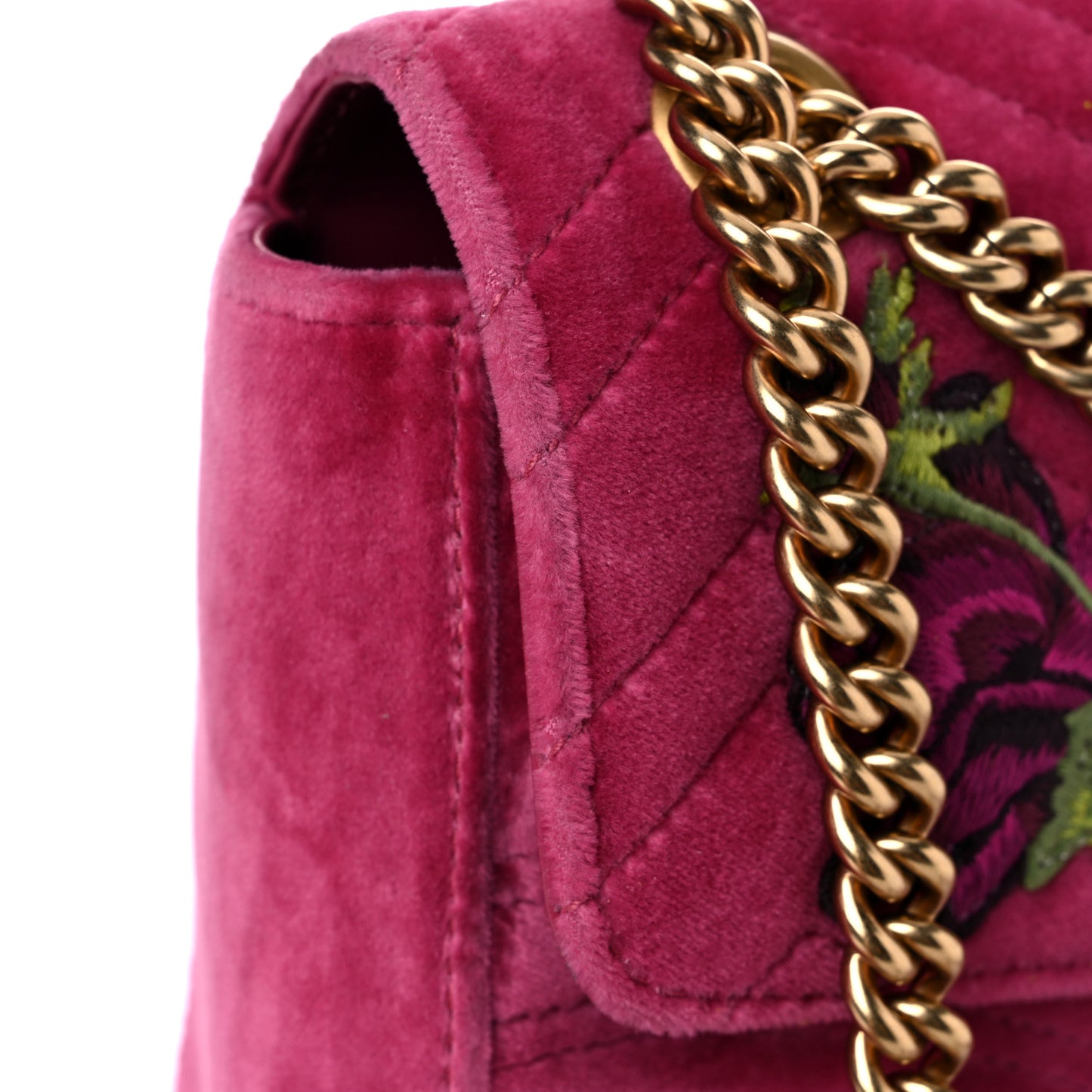 Velvet Matelasse Blind for Love Embroidered Medium GG Marmont Shoulder Bag Light Raspberry Rose Multicolor