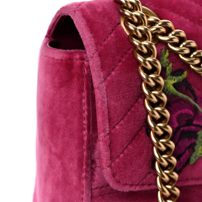 Gucci Velvet Matelasse Blind for Love Embroidered Medium GG Marmont Shoulder Bag Light Raspberry Rose Multicolor 16 of 16