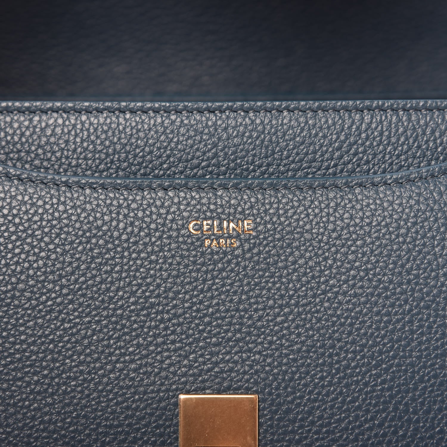 Celine Grained Calfskin Small 16 Top Handle Bag Petrol 8 of 10