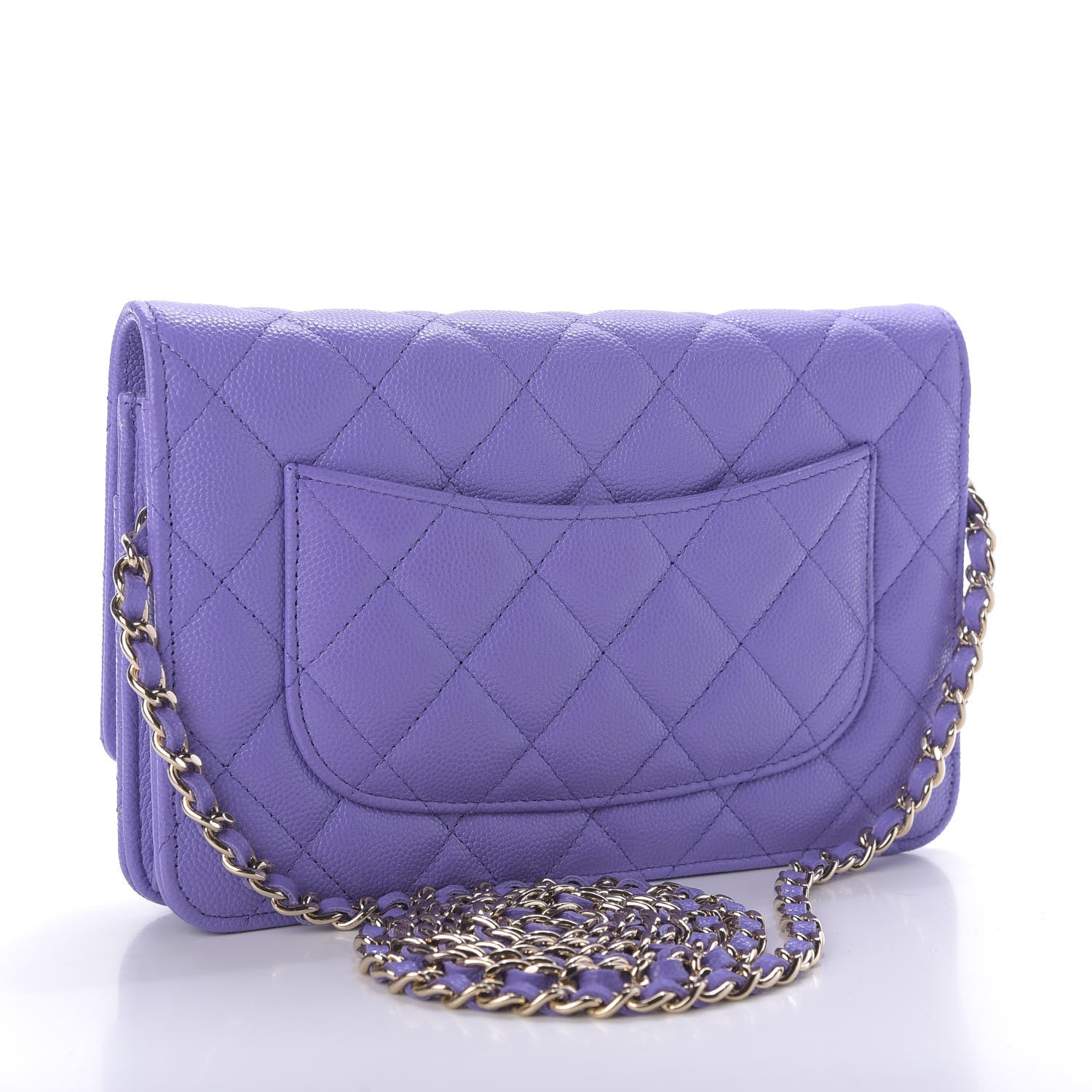 Chanel Caviar Quilted Wallet On Chain WOC Purple 4 of 11