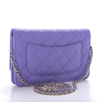 Chanel Caviar Quilted Wallet On Chain WOC Purple 4 of 11