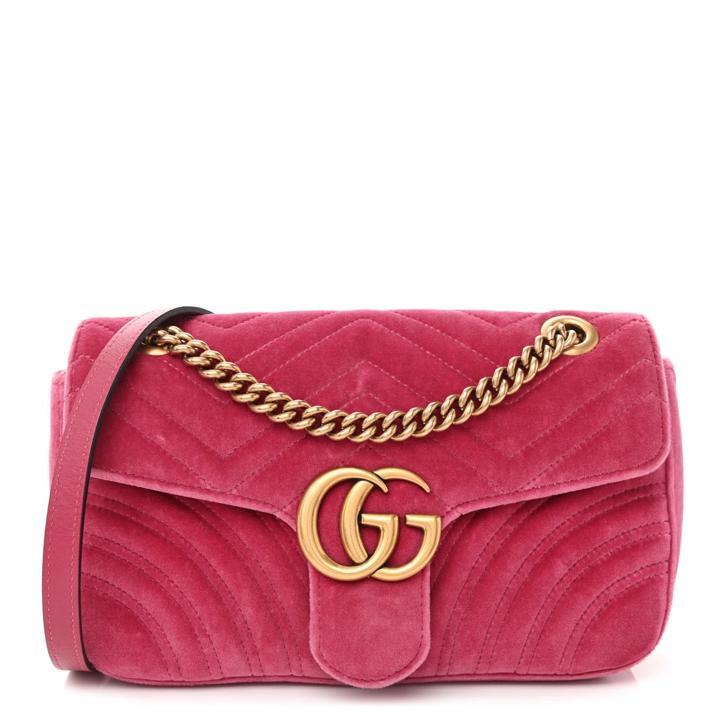 Velvet Matelasse Small GG Marmont Shoulder Bag Light Raspberry Rose