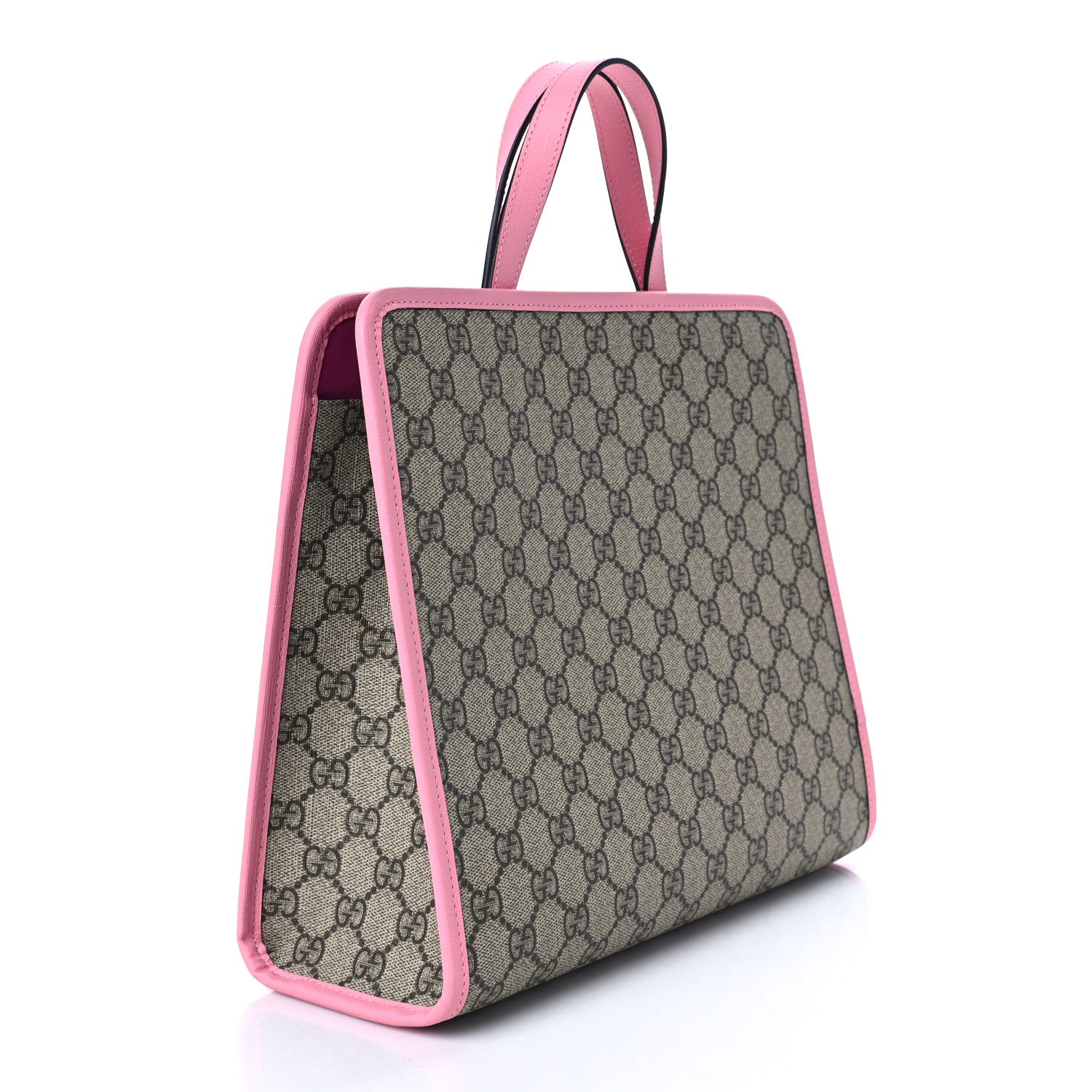 Gucci GG Supreme Monogram 3-D Strawberry Childrens Tote Beige Ebony Lotus Pink Fuxia Emerald 3 of 7
