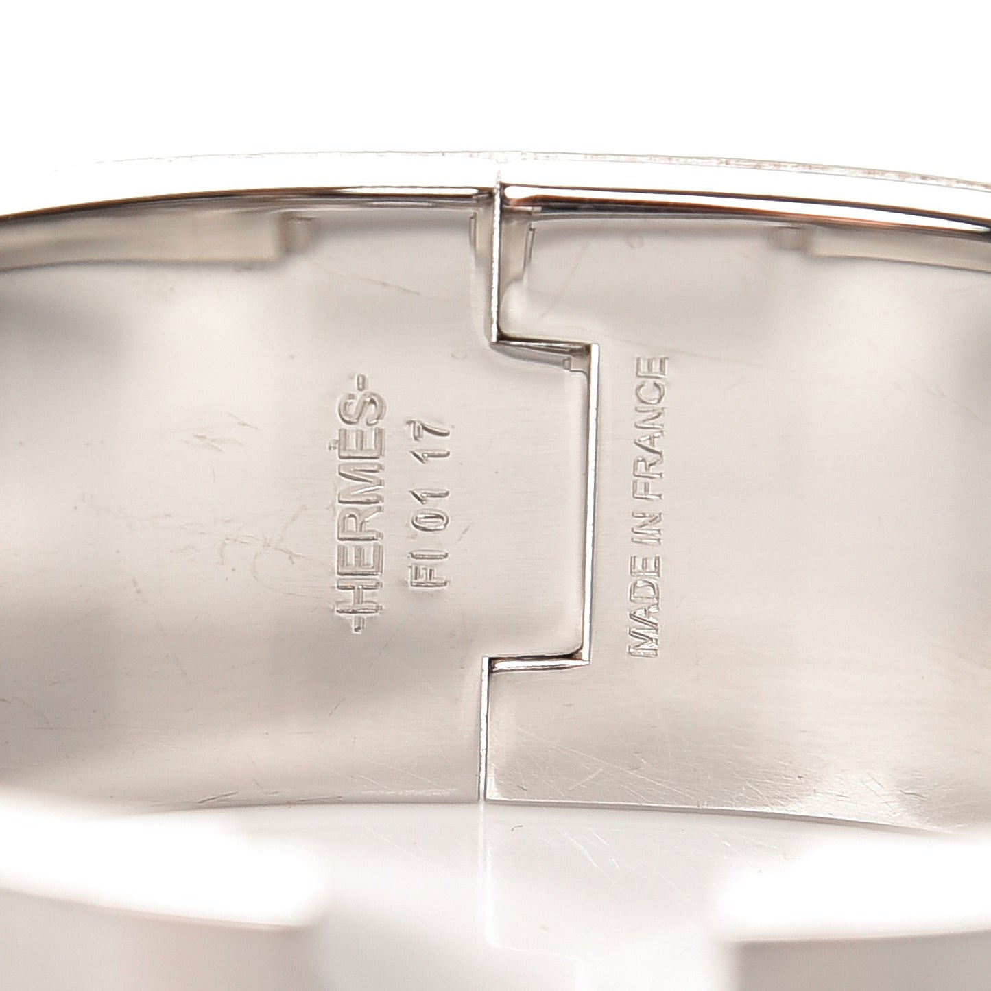 Enamel Wide Clic Clac H Bracelet GM White