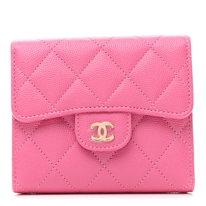 Chanel Caviar Quilted Compact Flap Wallet Pink 1 of 7