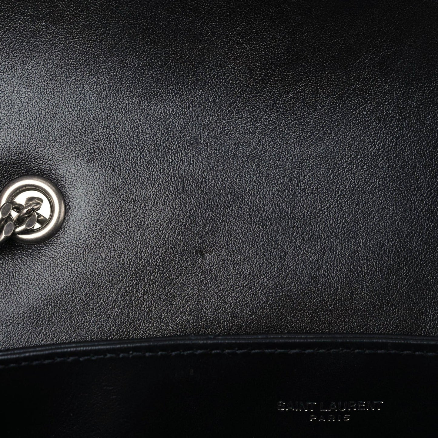 Calfskin Y Quilted Monogram Small Loulou Chain Satchel Black
