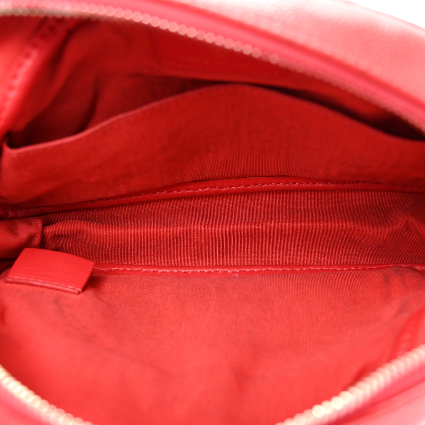 Caviar Quilted Double Zip Pouch Red