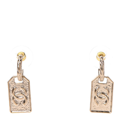 Chanel CC Tag Drop Earrings Gold 1 of 6