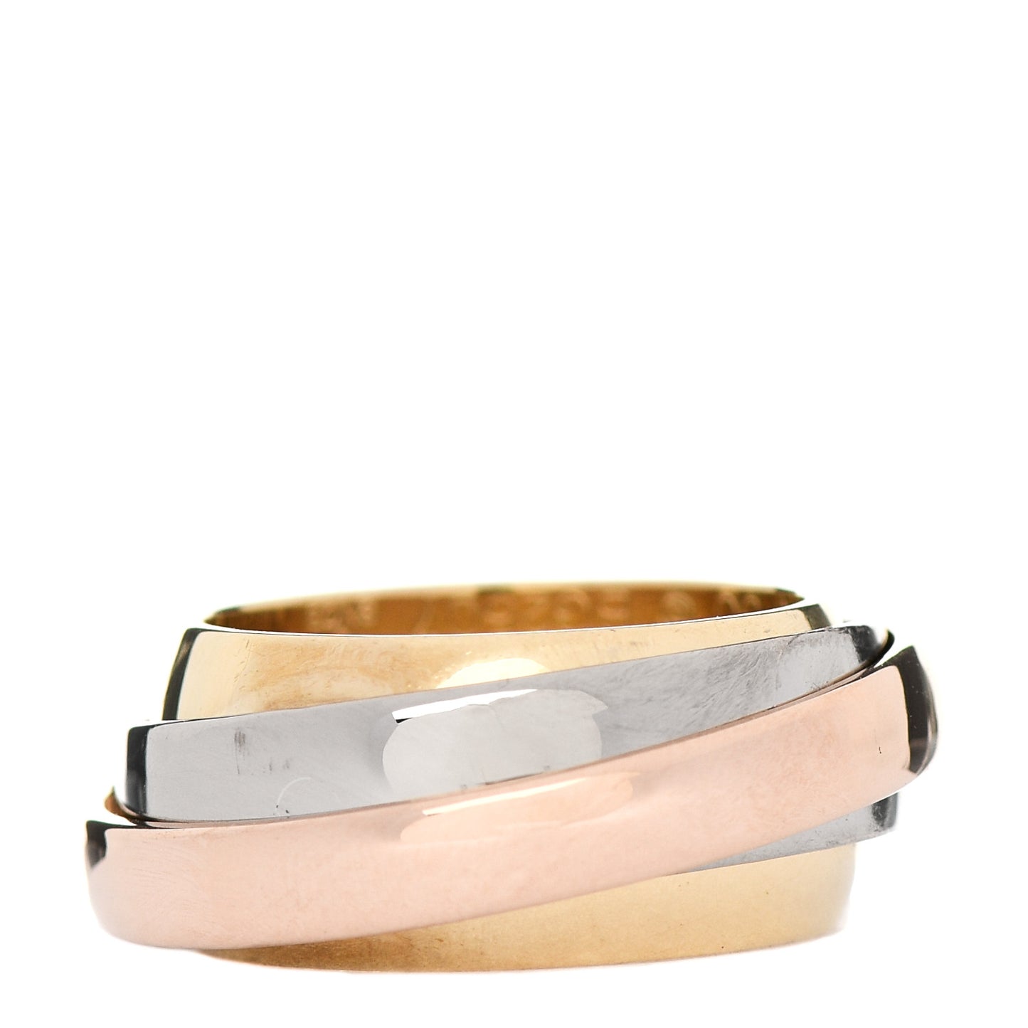 18K Pink Yellow White Trinity Must Essence Ring 50 5.25
